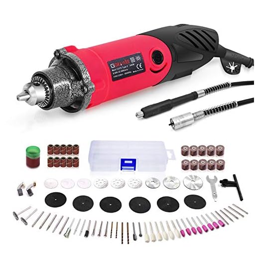 240W Rotary Tool Set, GOXAWEE Power Die Grinder Set with 1/4 Inch 3-Jaw Chuck (0.5-4 mm), 6 Step Variable Speed, Advanced Flex Shaft & 82Pcs Multifunctional Accessories for DIY Projects