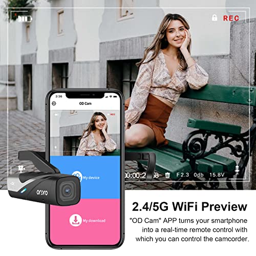 ORDRO EP8 Kopfkamera 4k 60fps kostenloser tragbarer Camcorder 1080p 60fps WiFi Videokamera, unterstützt schnelles Aufladen mit Gimbal 2.0 und 1/2.8 Zoll Sensor, Fernbedienung und 64 GB Micro-SD-Karte - Image 5