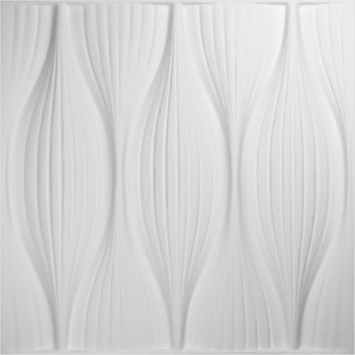 Miniatura 5 de Ekena Millwork WP20X20WWWH-CASE-50 19 5/8 pulgadas de ancho x 19 5/8 pulgadas de alto Willow EnduraWall Decorativo 3D Panel de pared Cubiertas
