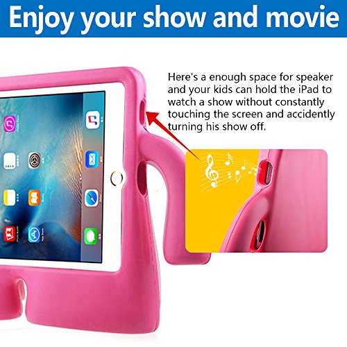 Capa iPad New iPad Air Infantil À prova de choque para crianças Suporte Braçinhos Rosa