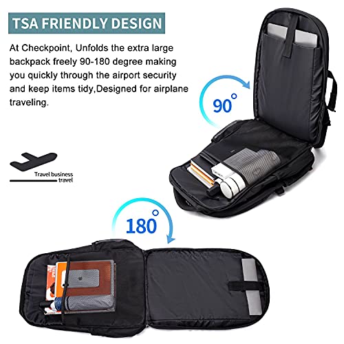 Groß Rucksack Herren 50L,Arbeit Rucksack Laptop Rucksack Herren Schwarz – Ansicht 6
