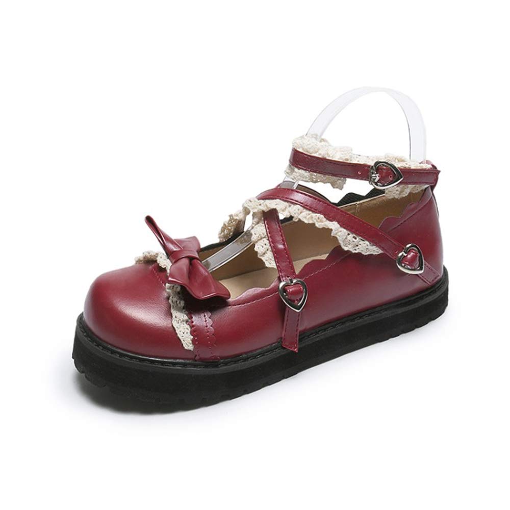 Japanese Harajuku Maid Cosplay Lace Straps Sweet Lolita Flat Shoes