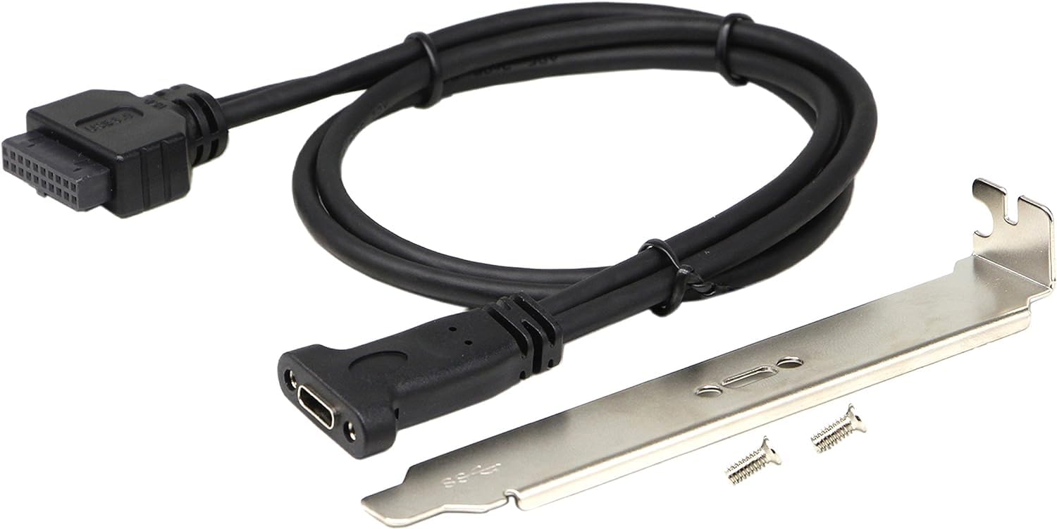 SaiRetail.Com 50cm USB 3.0 19 Pin to USB C Front Panel Header Cable, USB 3.0 19 Pin Female to USB Type C Female Panel Mount Extension Cable-picture-32