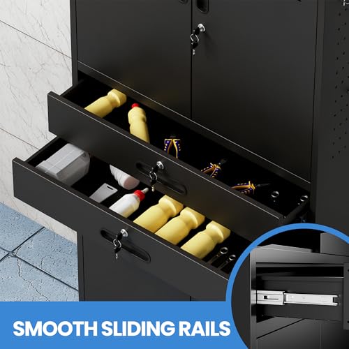 Image of Metal Storage Cabinet for Garage, Tool Cabinet, Utility Cabinet