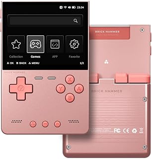 Retro Game Console, 3.2in IPS Screen TRI Brick Handheld Video Game Console with RGB Backlight, Dual Player Support, 3000mAh Battery, Portable Mini Game Console for Teens and Adults (Rose Gold)