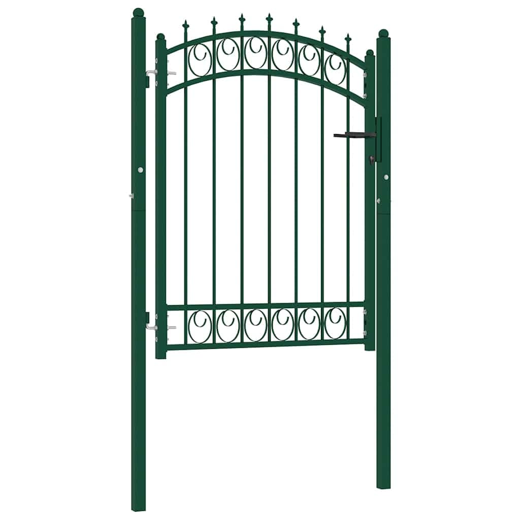 vidaXL Portail de Clôture EMMEN avec Pointes Portail de Jardin Portillon de Terrasse Porte de Patio Barrière de Jardin Extérieur Acier 103x109,5 cm Vert