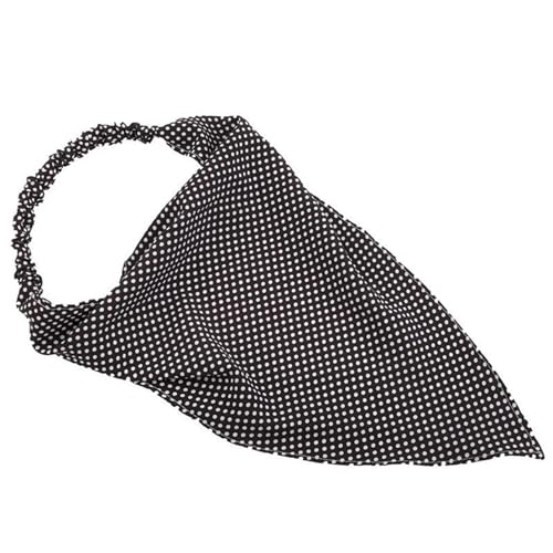 三角巾 大人用 頭飾り ヘアバンド 女性用 キッチン トライアングル ヘッドバンド 弾性 トライアングル スカーフ ヘアバンド(Black)