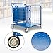 Yeeoy Steel Stock Cart Hand Truck with Side Walls, Heavy Duty Foldable Industrial Utility Dolly Portable Panel Trolley with 360° Swivel Wheels for Garage Warehouse Factory丨750 Lbs Capacity, Blue