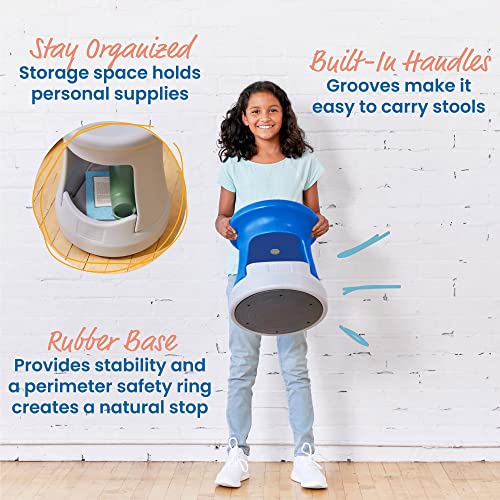 Image of ECR4Kids Active Storage Wobble Stool, 15in Seat Height, Childrens Furniture, Blue /Light Grey