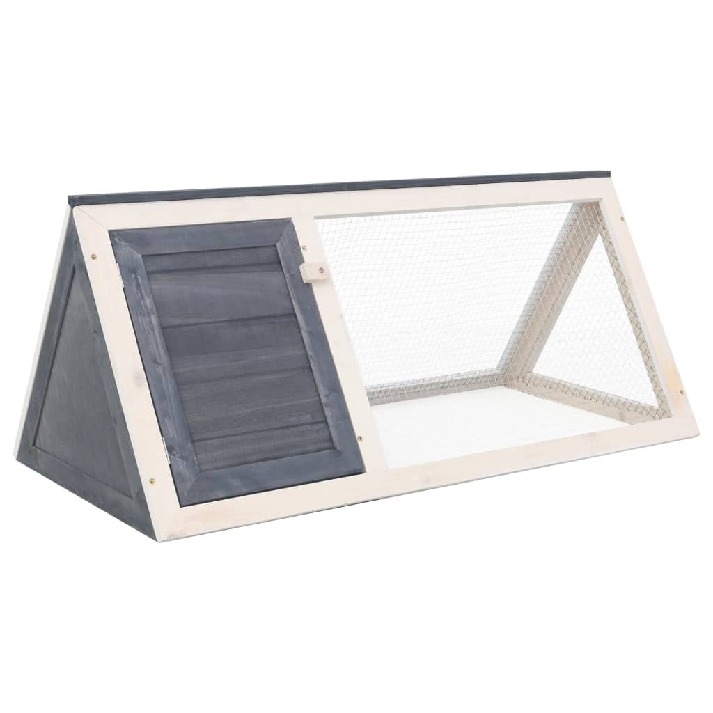 HOMIUSE Conejera para animales pequeños, gris, madera, conejillo de indias, accesorios para conejos, jaulas de indias, jaula, conejera para exteriores, fiesta de invierno, casa de conejos, jaulas de