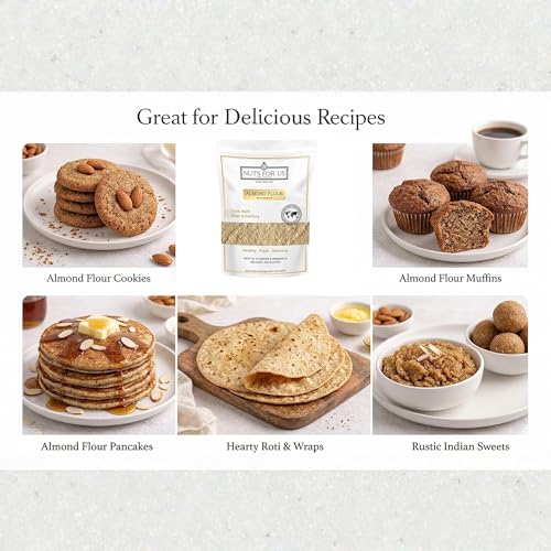 Image of Nuts For Us Natural Almond Flour (400g) | Pure Badam Powder for Baking & Keto Diet | Gluten-Free, High Protein Low Carb Keto Flour | Finely Ground Almonds