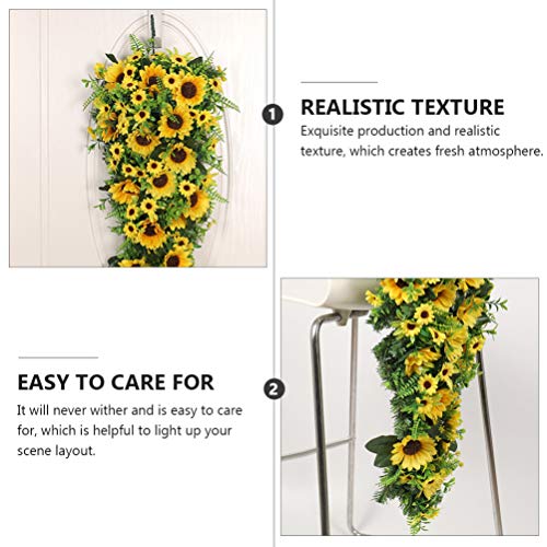 VALICLUD Dos Ganhos de Girassol Artificial Girassol Porta Grinalda Grinalda Floral Primavera Verão G