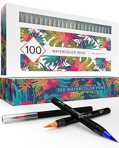 Gencrafts WP100-FBM Watercolor Brush Pens Set Of 100 Premium Colors cover