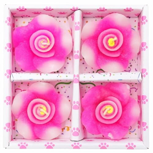 Bougies flottantes hibiscus rose et blanc pour coupelle eau et décoration festive pooja