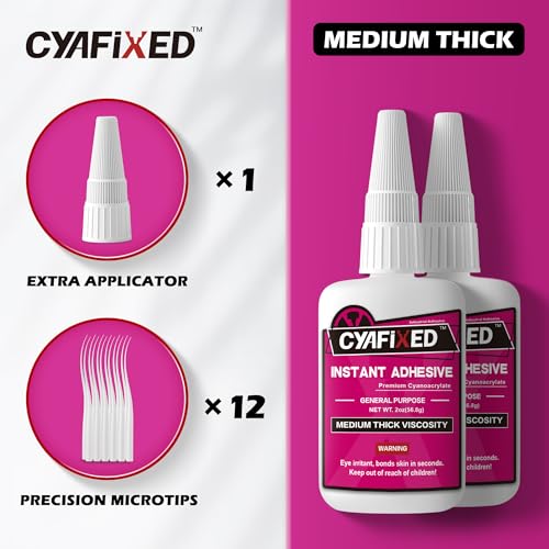 CYAFIXED Strong Cyanoacrylate (CA) Super Glue, Impact Resistant Medium-Thick Viscosity Instant Adhesive, 4 oz. (113.6 Grams) - CA Glue for 3D Printing, Aquascape and Hobby Models