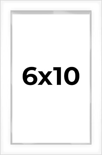 Miniatura 110 de Caja de sombra de 5 x 10 pulgadas, marco contemporáneo blanco – Tamaño interior 5 x 10 x 1 pulgada de profundidad – Este marco blanco está hecho