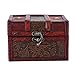 BHDD Caja de Almacenamiento de Madera Vintage, Cofre del Tesoro de Madera Decorativo portátil, baúl de Almacenamiento de Madera de 4 Estilos para Regalo, joyería, coleccionables(6262C-S)