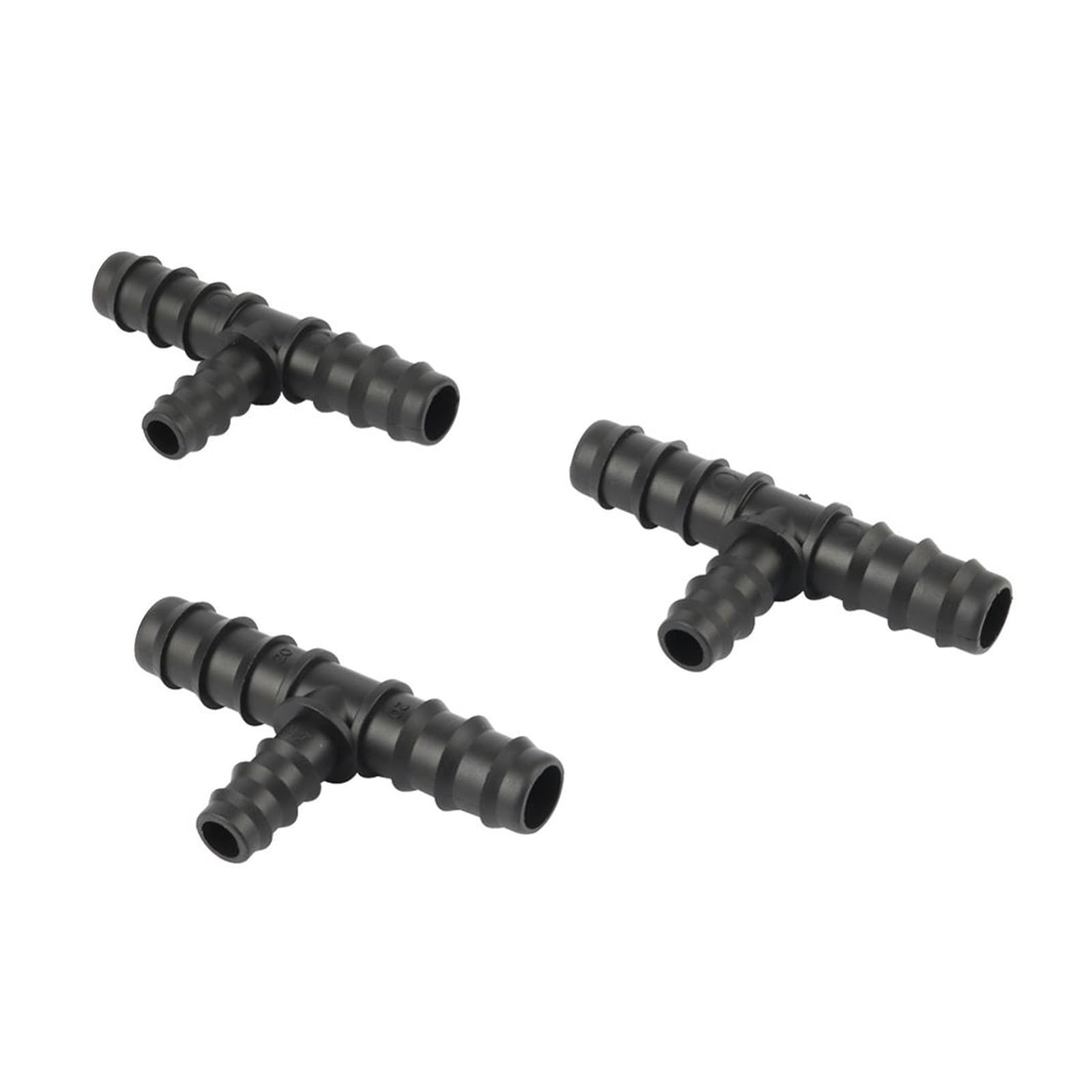Tees for tuberías, juntas roscadas, paquete de 10, te reductora PP negro 20mm a 16mm for manguera jardín