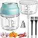 Picadora de Alimentos,KingAcc 230ml/150ml Batidora de ajo, Picadora eléctrica Fácil de Limpiar y Segura,picadora Procesador de alimentos para carne de cebolla de verduras con 2 Cuchillas Afiladas