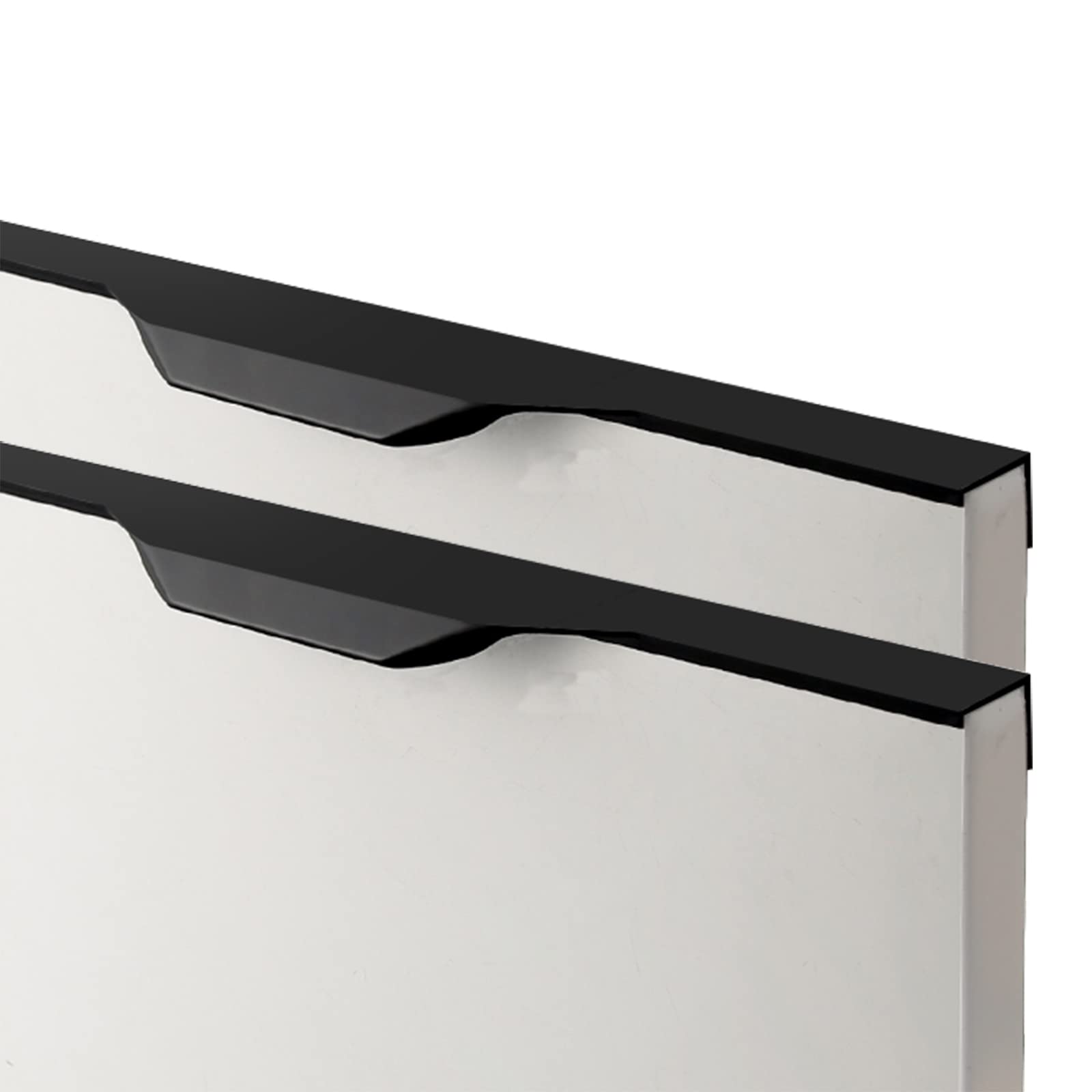 Poignées de porte cachées ergonomiques et anti-traces pour placard noir