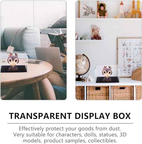 Image of Acrylic Display Case for Collectibles | Dustproof Transparent Showcase Box for Action Figures, Miniatures & Models | Countertop Cube with Protective Film ((6x6x6 inch; 15x15x15cm))