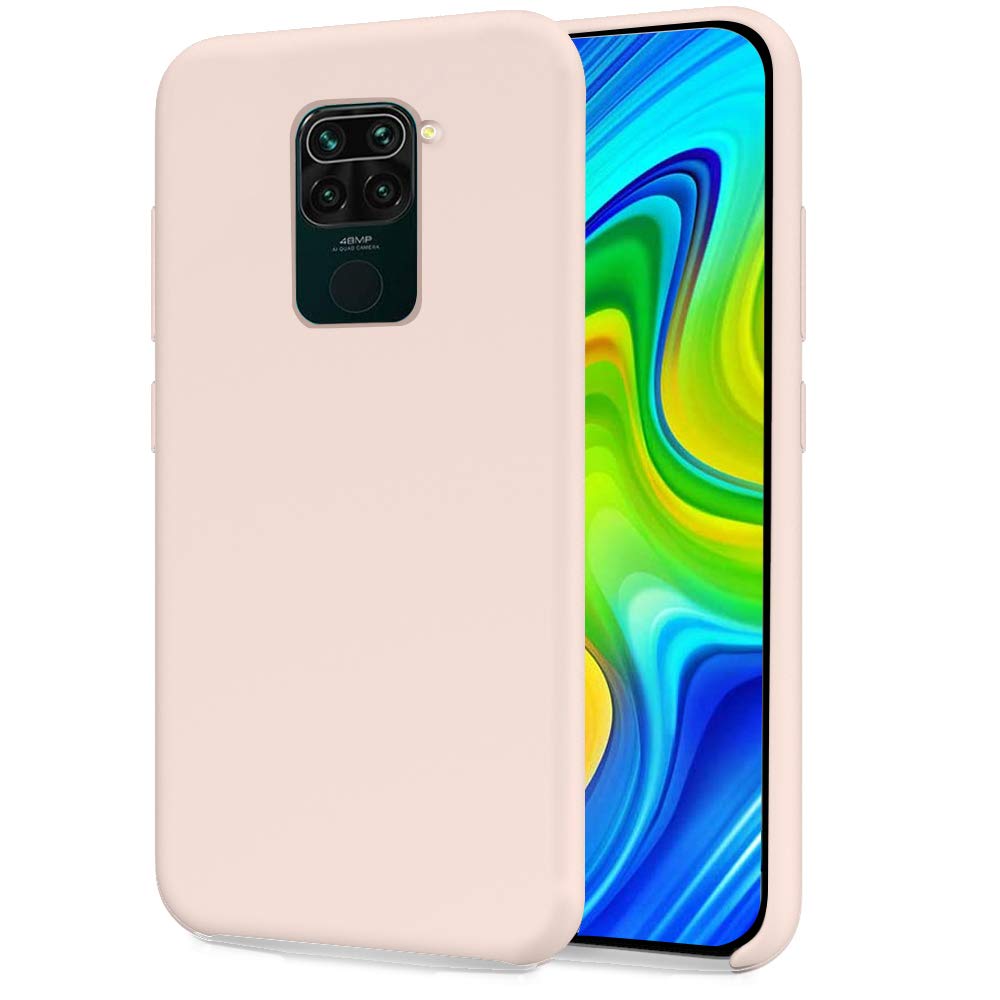 Oureidoo Silicone Case for Xiaomi Redmi Note 9, Color Liquid Silicone Soft Cover with [Good Grip] [Drop Protection] [Scratch Resistance] for Xiaomi Redmi Note 9 - Pink