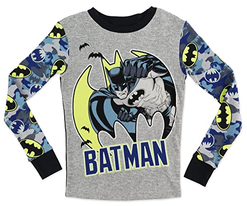 BATMAN Boys 2 Piece Pajama Set with Slippers, Size 4-10 Navy2