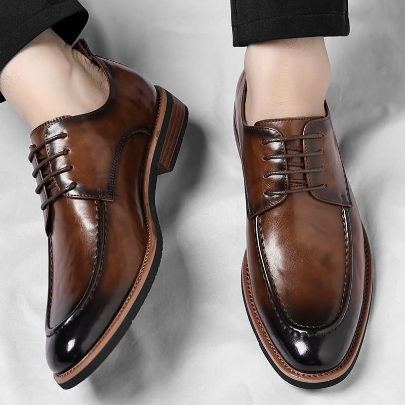 Men's Large Size British Vintage Pointed Toe Business Commuter Dress Wedding Groom Shoes2