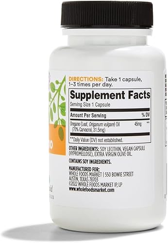 Miniatura 2 de 365 by Whole Foods Market, Aceite de orégano, 60 unidades