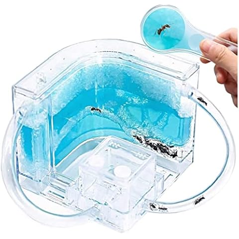 NAVADEAL Ant Farm Castle 2.0 with Connecting Tube, Ant Habitat Science Learning Kit, Best STEM 2021 Educational Kids Toy, Study Insect Behavior at Home & School, Plant Based Blue Gel 3D Maze Ecosystem Cover