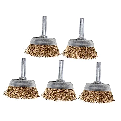 Beavorty 5pcs Stainless Steel Wire Brush Head Electric Drill Brush for Test Tube Handheld Polishing Tool Metal Surface Cleaning Accessory