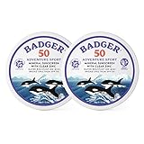 Badger SPF 50 Adventure Sport Mineral Sunscreen Tin (2 Pack) - Reef-Friendly Broad-Spectrum...