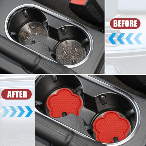 4PCS Portavasos de Auto con Diseño de Flor PVC Antideslizante miniatura 6