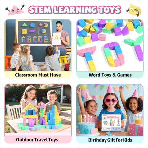 Image of 40Pcs Magnetic Blocks,Montessori STEM Toys, Ideal Gifts for Kids Ages 3+