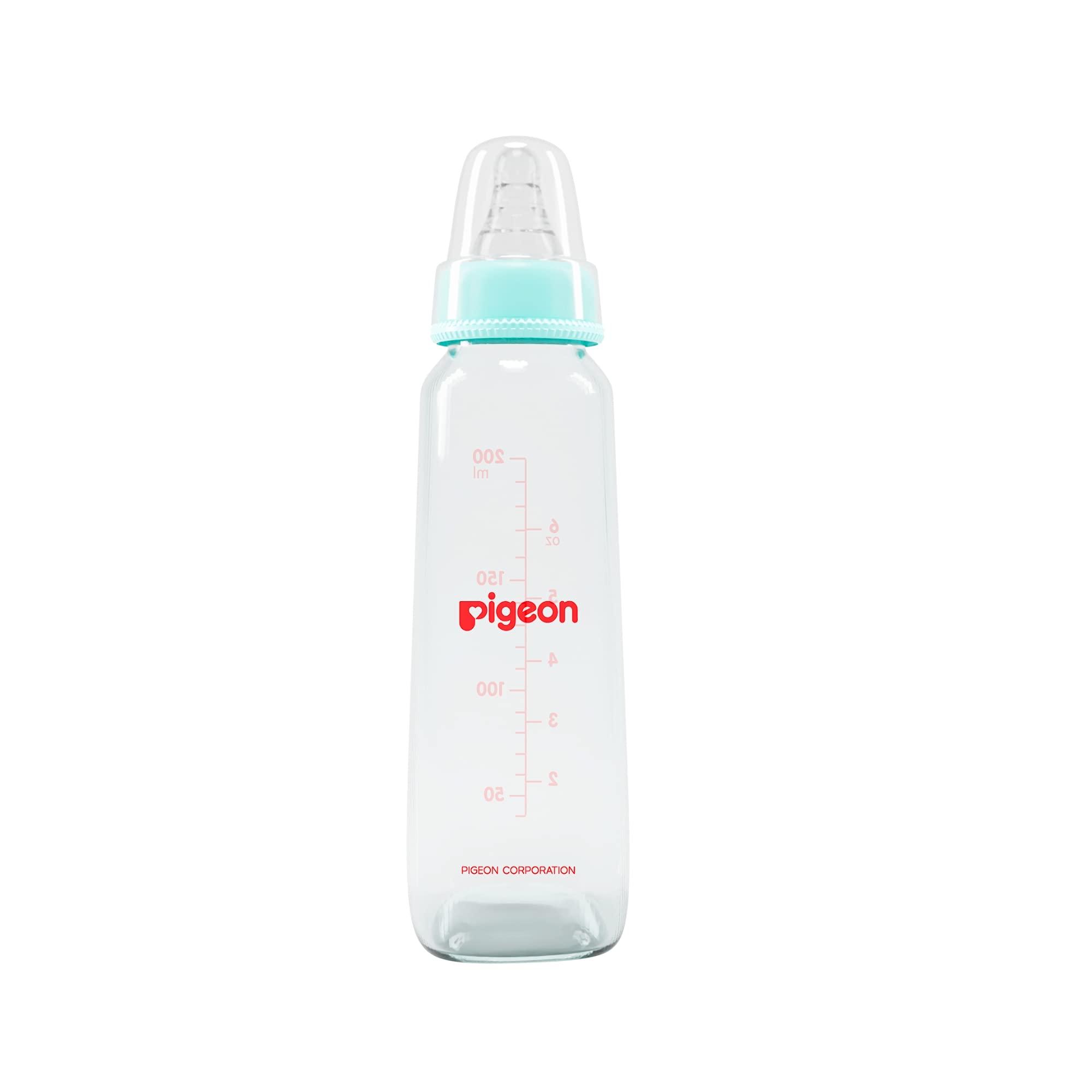 PIGEONGlass Feeding Bottle 200ML (Pale Blue) with ADD M