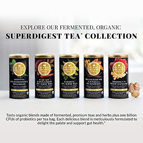 Image of The Republic of Tea Organic Aronia Elderberry Rooibos SuperDigest Tea | Probiotic Tea Bags (36 count)