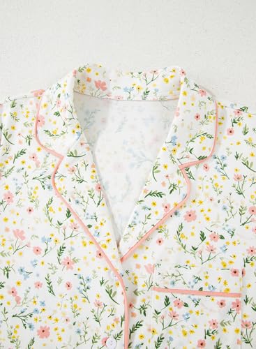 KevaMolly Womens Christmas Lounge Sets Candy Cane Print Pocketed Knotted PJ Set Short Sleeve Xmas Top and Shorts3