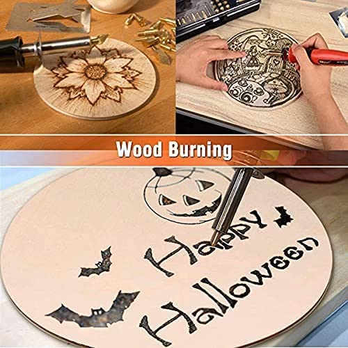 Twinkling Parrots DIY4U Round Circle Strong Blank 2mm MDF Board 12 Inch Diameter for Art and Craft Project | Pine Wood Slices for Resin & Fluid Art | Mandala | Pyrography | Pack of 6 + 6 Hook Free 1
