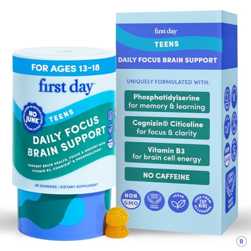 Teen Focus Gummies with Cognizin Citicoline PS & Vitamin B3 for Ages 13-18