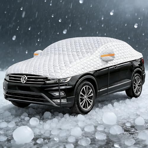 Hail Protector Car Cover SUV Multi-Layer Cotton Padded Construction Extra-Thick Top Half Car Cover for Hail Protection Fits SUV L