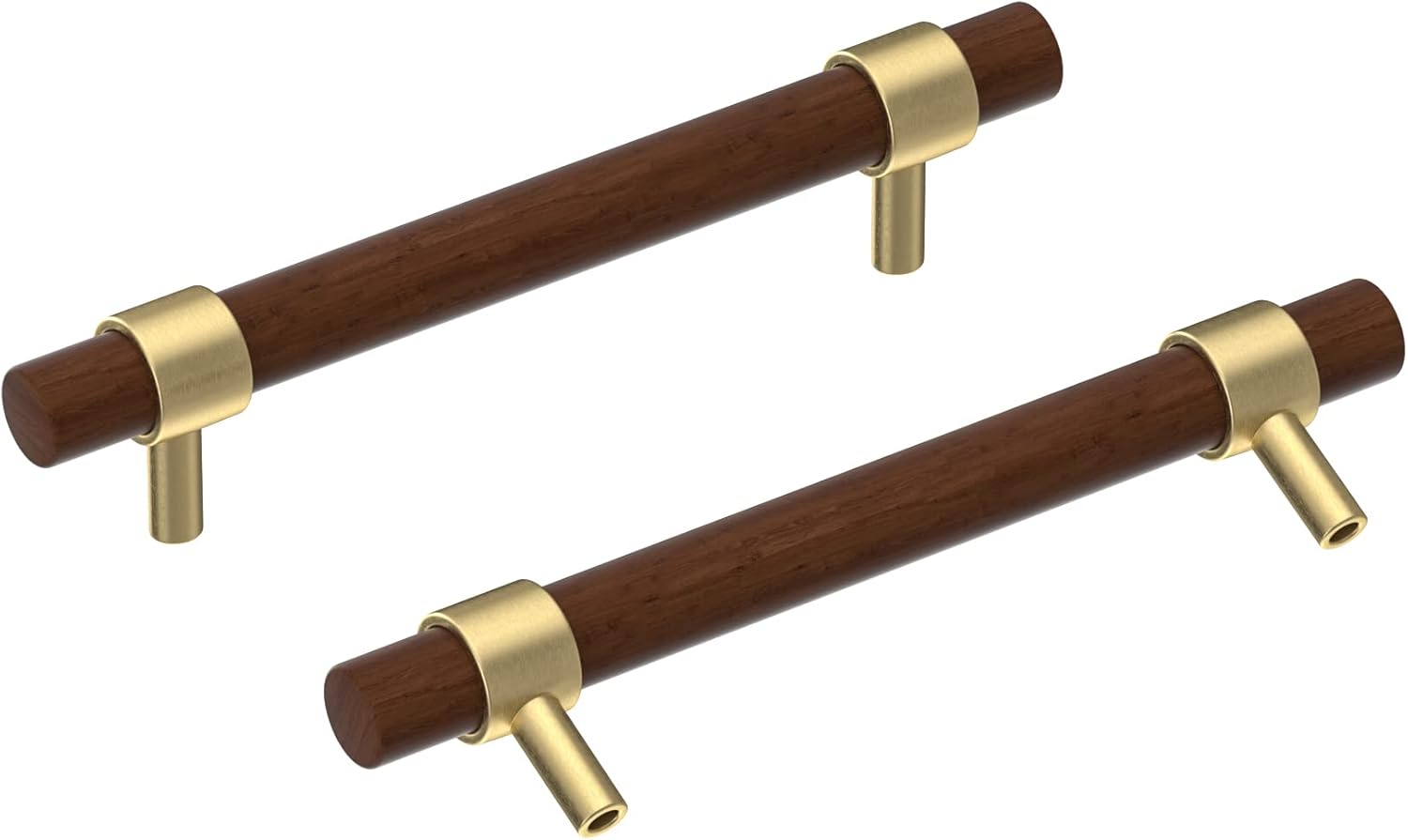 XXJAY Wooden Drawer Pulls,6Pack Walnut Wood Drawer Handles 5in