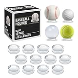 Houseables Baseball Display, Stand Ring for Ball, 12 Pack, Clear, 1.6