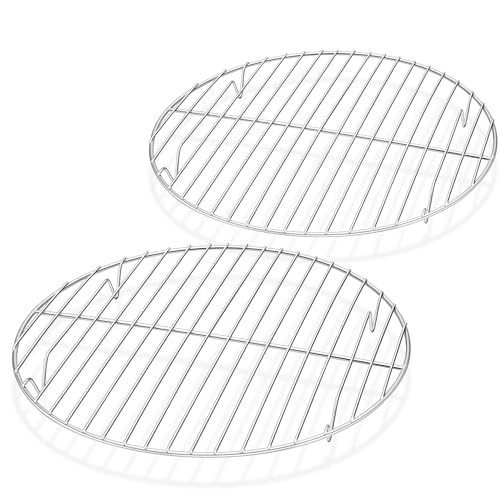 Onader Rund Abkühlgitter 2er Set, Edelstahl Kuchengitter Backgitter Set, Auskühlgitter zum Kühlen Backen Dämpfen, Rostfrei & Langlebig, Spülmaschinenfest - 27cm