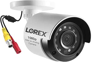 Lorex LBV2531 Indoor/Outdoor 1080p HD Analog Security Bullet Camera, 3.6mm, F1.6 Fixed, 130ft IR Night Vision, IP66, White (Renewed) asin的图片