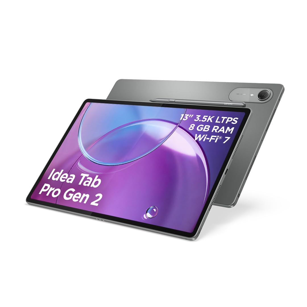 Lenovo Idea Tab Pro Gen 2 Tablet | 13" 3.5K LCD 16:10 Display | Snapdragon 8s Gen 4 | 8GB RAM | 128GB SSD | Adreno 825 Grafik | Android | Luna Grau | inkl. Lenovo Tab Pen Plus
