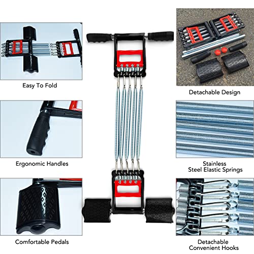 mewmewcat expansor de tórax,Barra de abdominais expansora de tórax com braço de mola 3 em 1 Treiname