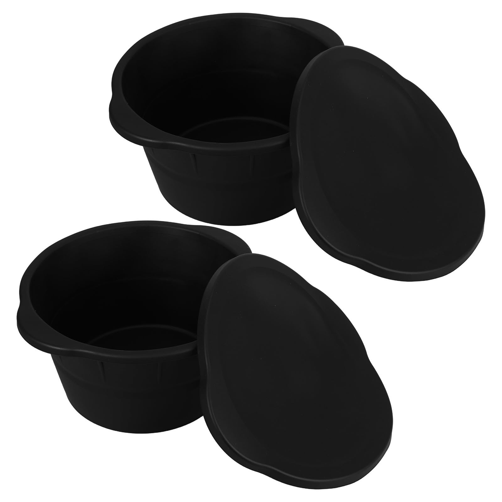 2 Stück Große Runde Silikon Eisform, 3, 6 L, Schwarz