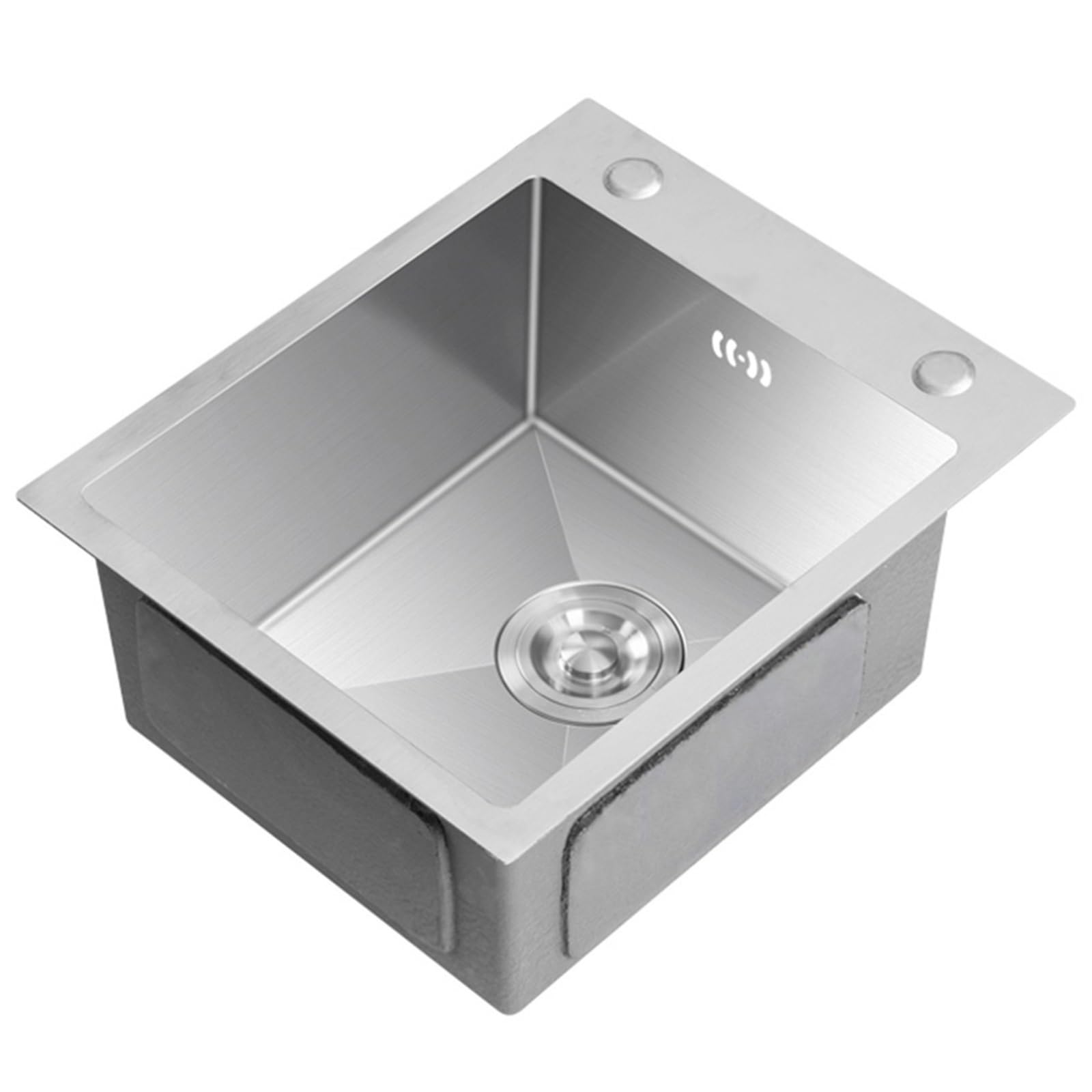 ZQFHSX Silver Stainless Steel Small Single Bowl Sink – Compact Mini Wash Basin for Kitchen, Bar, Balcony, Hotel Pantry & Utility Spaces(52 * 40 22cm)