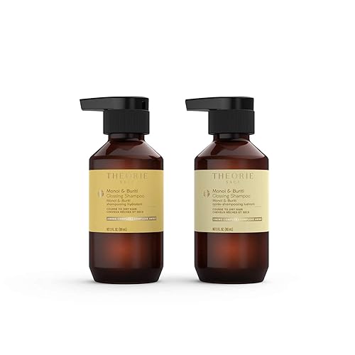 THEORIE Monoi and Buriti Travel Set – Champú y acondicionador brillante minis – Hidrata y brilla – Adecuado para cabello grueso y seco – Protege el