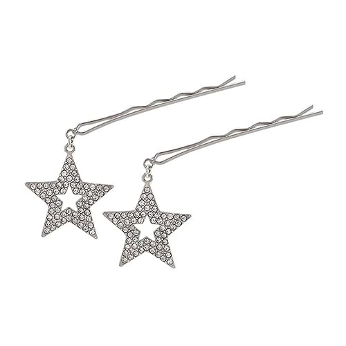 NUEAYMS Pinzas para el cabello con diamantes de estrella para niños, pinzas para el cabello de metal con purpurina, pasadores, horquillas para el